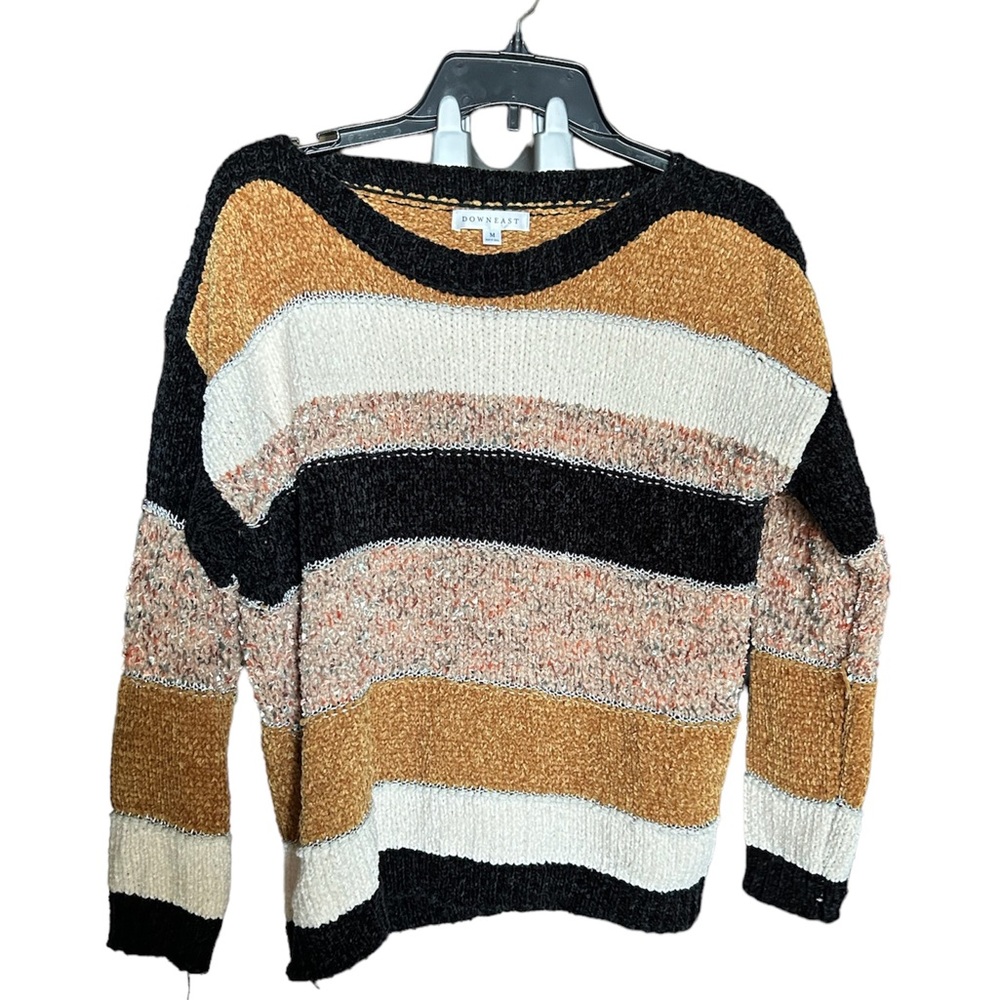 Downeast boat neck striped sweater size medium